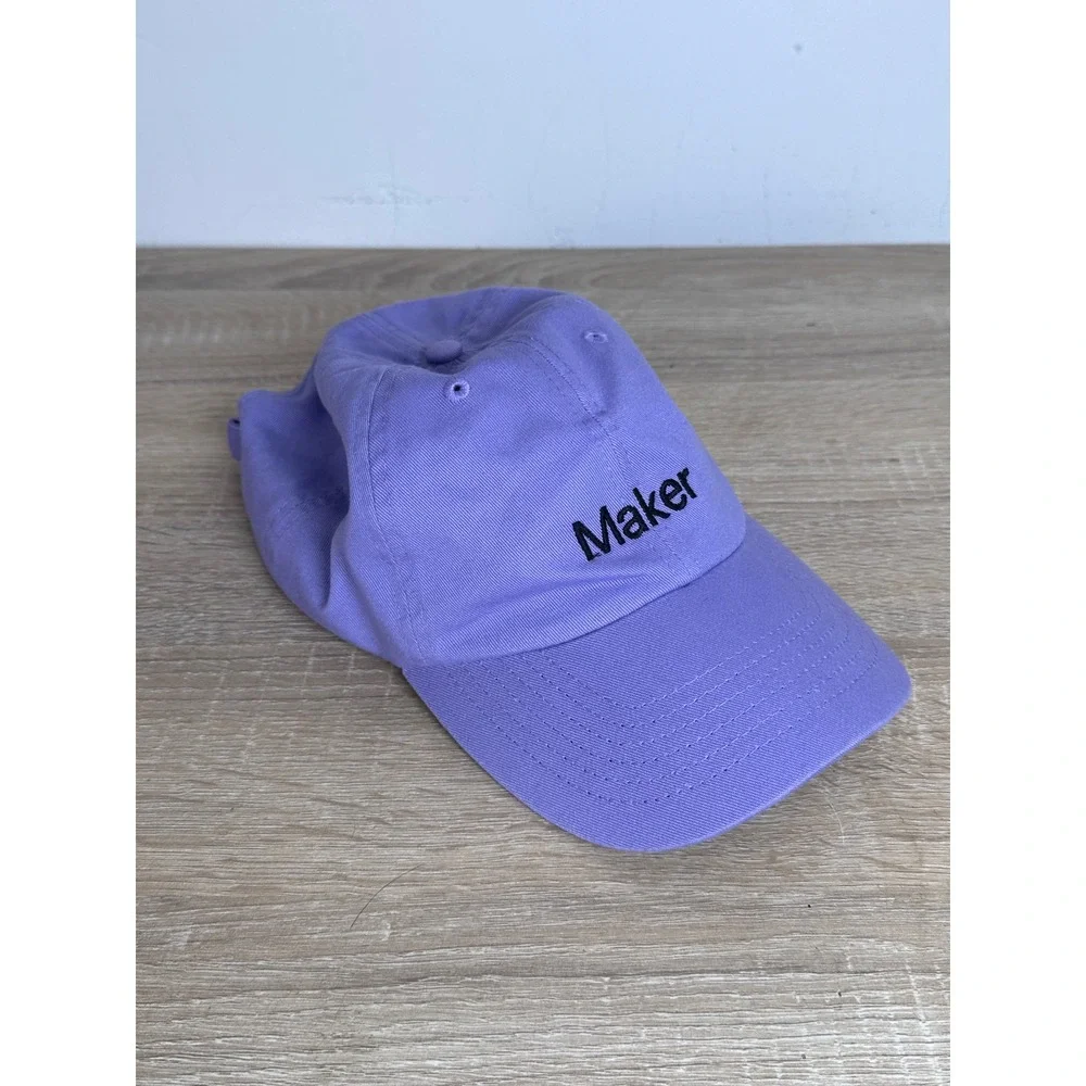 Maker Purple Cotton Baseball Cap Adjustable Dad Hat VC300 Lavender Embroidered